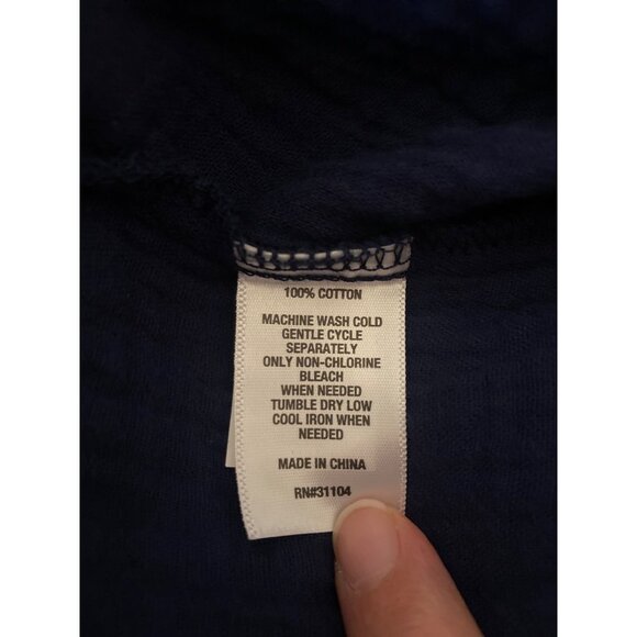 Kim Rogers Women's Navy Blue 100% Cotton Gauze Pants W/ Elastic Waist Size L - Picture 5 of 5